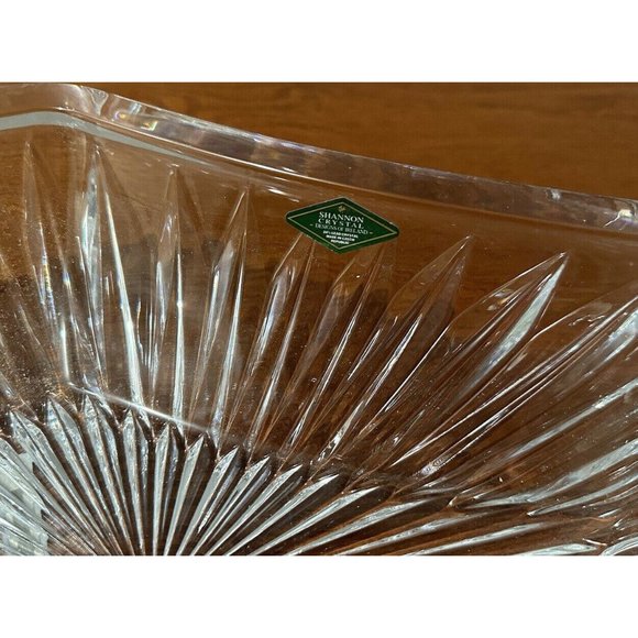 Shannon Ireland Lead Crystal Rectangular Gathering Dish 17.5 X 10.5 New - Picture 2 of 6